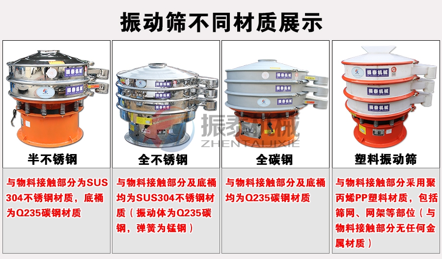電木粉振動篩不同材質展示